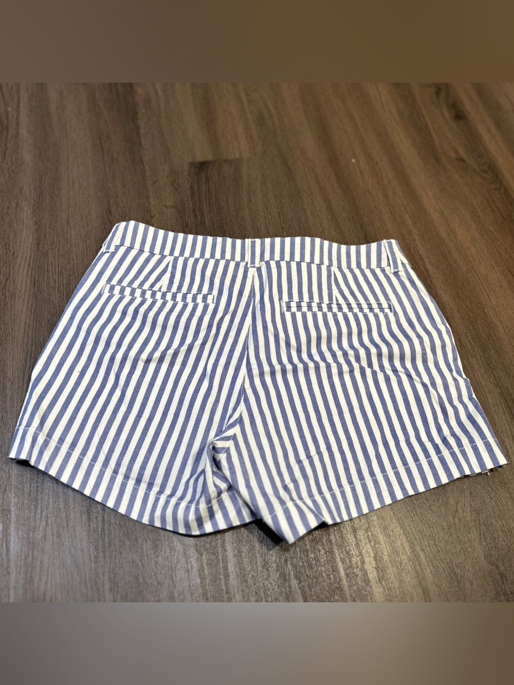 Blue & White Striped Stretch Shorts Size 8 Summer Coastal - Picture 3 of 9